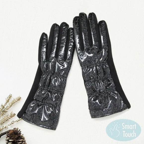 Smart Touch Glitter Puffer Gloves, Stocking Stuffer, Christmas Gift Idea - Picture 3 of 5